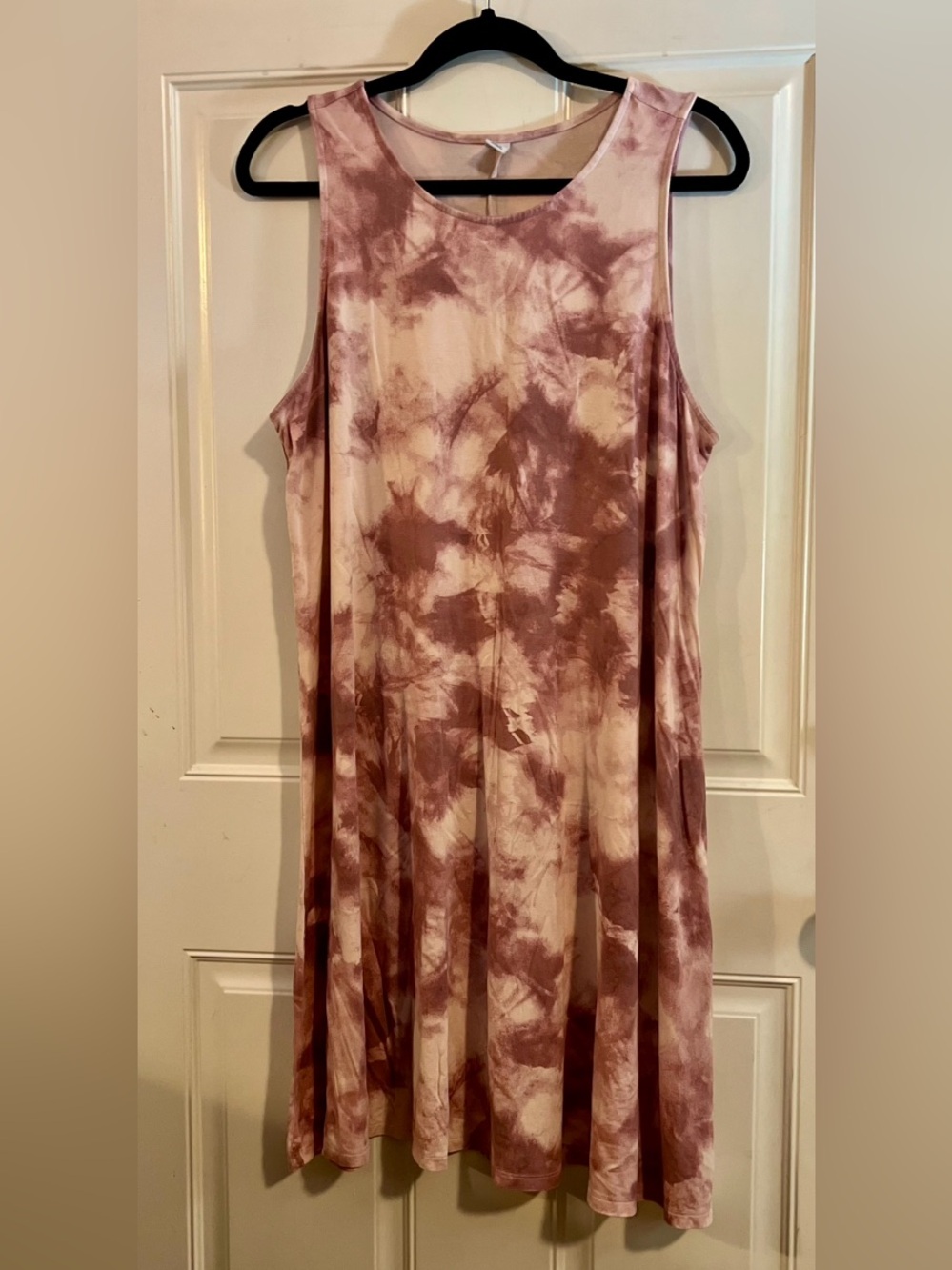 Old Navy Sleeveless Swing Tank Dress in Mauve Tie Dye Size XL - Picture 2 of 6